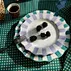 Hand painted stripe ceramic plate